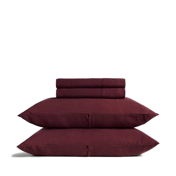 Parachute Keten-Tencel Çarşaf Seti — Nar